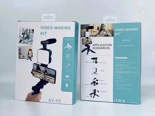 AY-49 Video-Making Kit Vlogging Tripod | 5 in 1 Complete Vlogging Kit